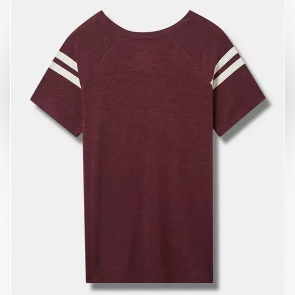 Torrid Nope Fitted Vintage Slub Varsity Boat Neck Tee - Picture 4 of 5